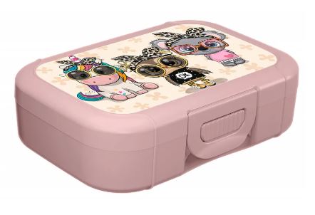 Ланч-бокс детский 0,85л с декором Baby party (светло-розовый)